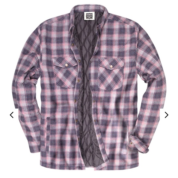 Visive The Jacob Quilted Mens Button Down Flannel Jacket - Picture 5 of 17